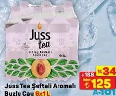 JUSS TEA ŞEFTALİ AROMALI BUZLU ÇAY 6X1 L fiyat ve kampanya bilgisi